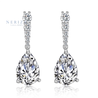 Neriza Jewelry/ ต่างหูระย้าเพชรสังเคราะห์เกรดพรีเมี่ยม ประกา…