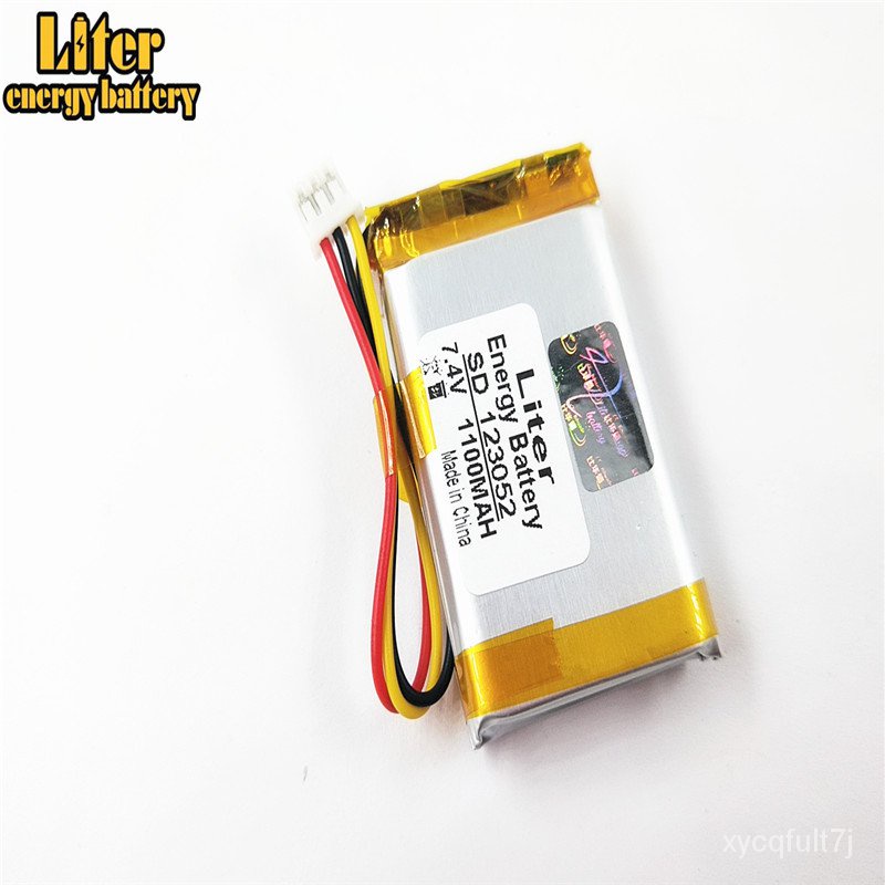 7.4V 1100MAh 123052 PHR2.0/3P;NTC; แบตเตอรี่ลิเธียมไอออนโพลิเมอร์สำหรับเครื่องเล่นดีวีดี JBL Flip 1ล