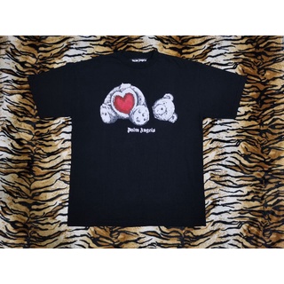 03 PALM ANGELS BLACK BEAR IN LOVE(ปาล์มแองเจิล) น้องหมีหัวใจ ผ้าcotton100% มาพร้อมป้ายห้อยPALM ANGELS