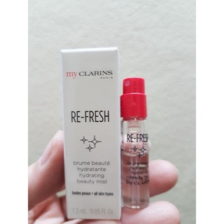 MY CLARINS RE-FRESH Hydrating beauty mist สเปรย์บำรุงผิวหน้า  1.5 ML.