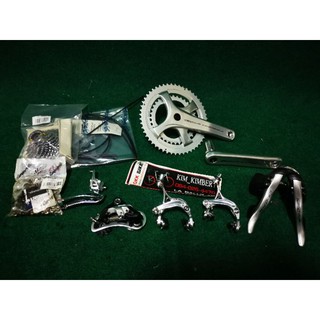 ชุด​เกียร์​เสือหมอบ​ยี่ห้อ​campagnolo​ รุ่น centaur 11speed​สีเงิน silver edition