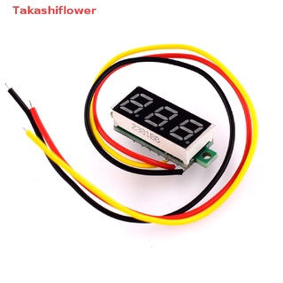 (Takashiflower) เครื่องวัดแรงดันไฟฟ้าดิจิทัล DC 0.28 นิ้ว หน้าจอ LED ปรับได้ DC0-100V ขนาดเล็กพิเศษ สีเขียว