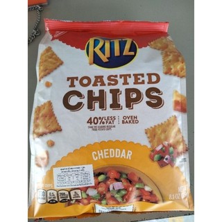 Ritz Toasted chips  cheddar ขนมอบกรอบ รสเนยแข็งเชดดาร์ นาบิสโก้ 229กรัม