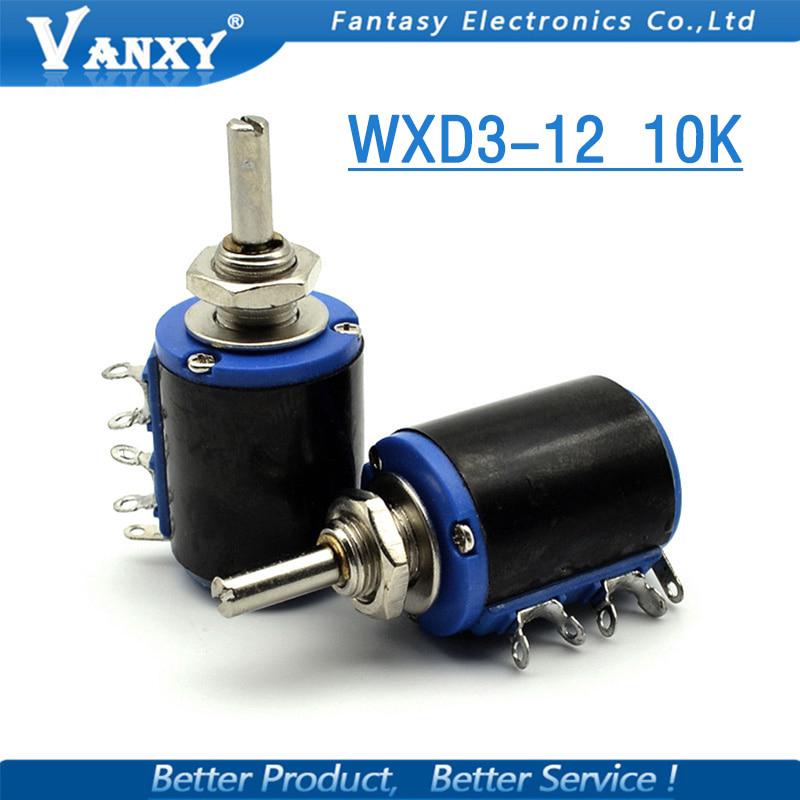 2PCS WXD3-12 1W 10K ohm WXD3-12-1W 5 ring multi-circle precision wire-wound potentiometer