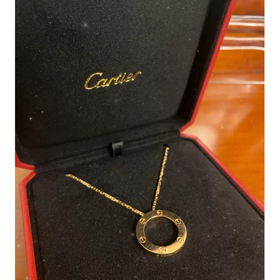 Cartier Love Necklace Paved Diamond 18k Yellow Gold Necklace Shopee Thailand