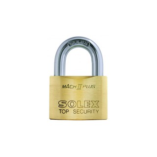 กุญแจลูกปืน SOLEX MACH2PLUS50 50 MM POLISHED BRASS SOLEX 50MM MACH2PLUS50 POLISHED BRASS PADLOCK