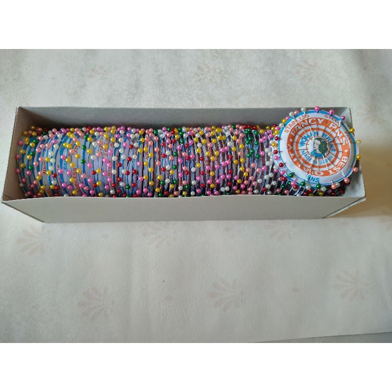 เข็มหมุดแผงหัวมุก คละสี (ยกกล่อง72แผง) - รูปที่ 2