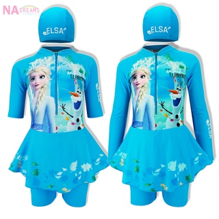 Disney Frozen ชุดว่ายน้ำเด็กหญิง ลายการ์ตูนโฟรเซ่น Frozen เจ้าหญิงหิมะ จาก NADreams Girl Swimwear ผู้หญิง ชุดว่ายน้ำ