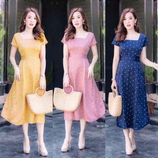 GN8639 **รบกวนสอบถามก่อนสั่งซื้อจ้า** Dress ชุดเดรสคอเหลี่ยม