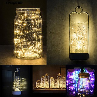 Gregorio แบตเตอรี่ 2M 20 LED Fairy String ไฟทองแดงลวด Mini Lamp Party Xmas