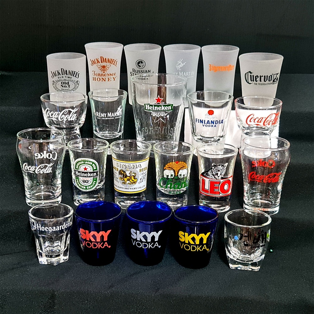 แก้วช็อต Hei/Sing-ha /Chan /Le o / Hoe-gaarden / Skayy /Coke /Jack/โซจูเกาหลี / Johnnie / Absolut