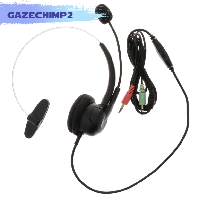 Corded Phone Headset Call Center Telephone Headset 3.5mm Earphone Jack Noise Cancelling Phone