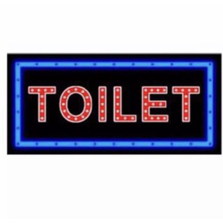 ป้ายไฟLED TOILET ขนาด50*26 ซม. อักษร ตกแต่งร้าน สถานที่ LED SIGN ข้อความ YW-02