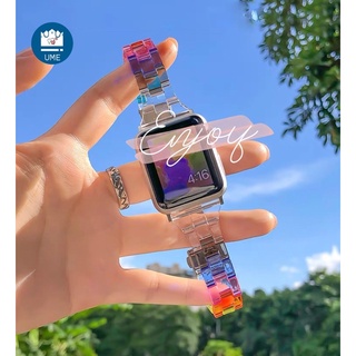 สายเรซิ่นหินอ่อนรุ้ง สาย watch 7 6 se 5 4 3 2 1 นาฬิกาข้อมือ ใช้ได้กับ ซีรีส์ 1-7 สาย iwatch สายนาฬิกา smart watch