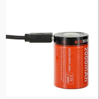 แบต Acebeam IMR26350 ชนิดชาร์จในตัว 3.7v 2000mAh