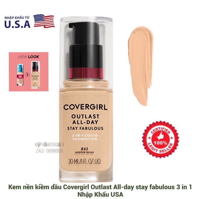 [Sale10 / 10 ] Covergirl Outlast All-day stay นิยาย 3 in 1 พื ้ นหลังครีมนําเข ้ าจากสหรัฐอเมริกา