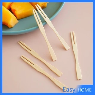 E.H. ส้อมผลไม้ไม้ไผ่แท่งทำจากวัสดุที่เป็นมิตรกับสิ่งแวดล้อมขนาด 9 ซม. ประมาณ 100 ชิ้นต่อถุง
