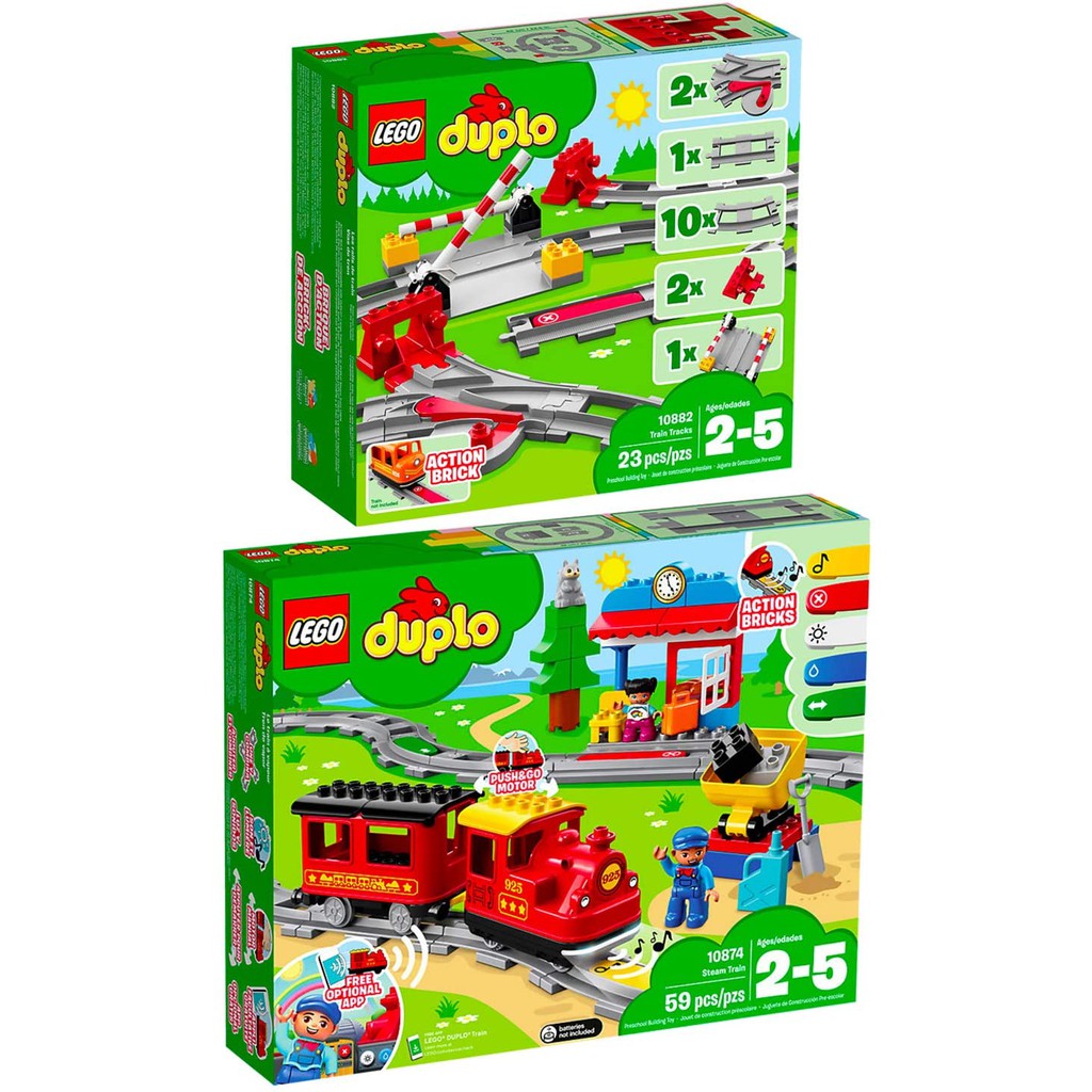 Lego Duplo 10874 Steam Train Set พร้อม 10882 Train Tracks