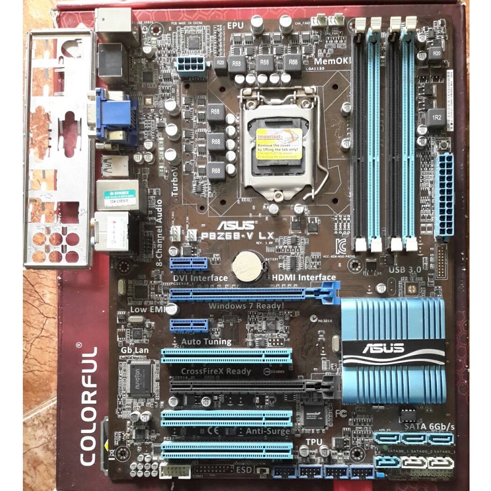 Mainboard Socket 1155 Asus P8Z68 V LX รองรับ CPU  I3 / I5 / I7 Gen 2 และ Gen 3   และ  Intel Celeron 