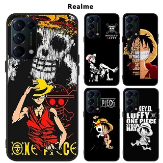 เคส Realme 8 8I 10 9 9i 10T + PRO โทรศัพท์มือถือ ผิวด้าน ลายการ์ตูนลูฟี่ สําหรับ