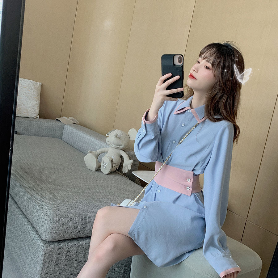 ig instagram 2020 ชุดมินิเดรสคอวี แขนสั้นแบบ A838