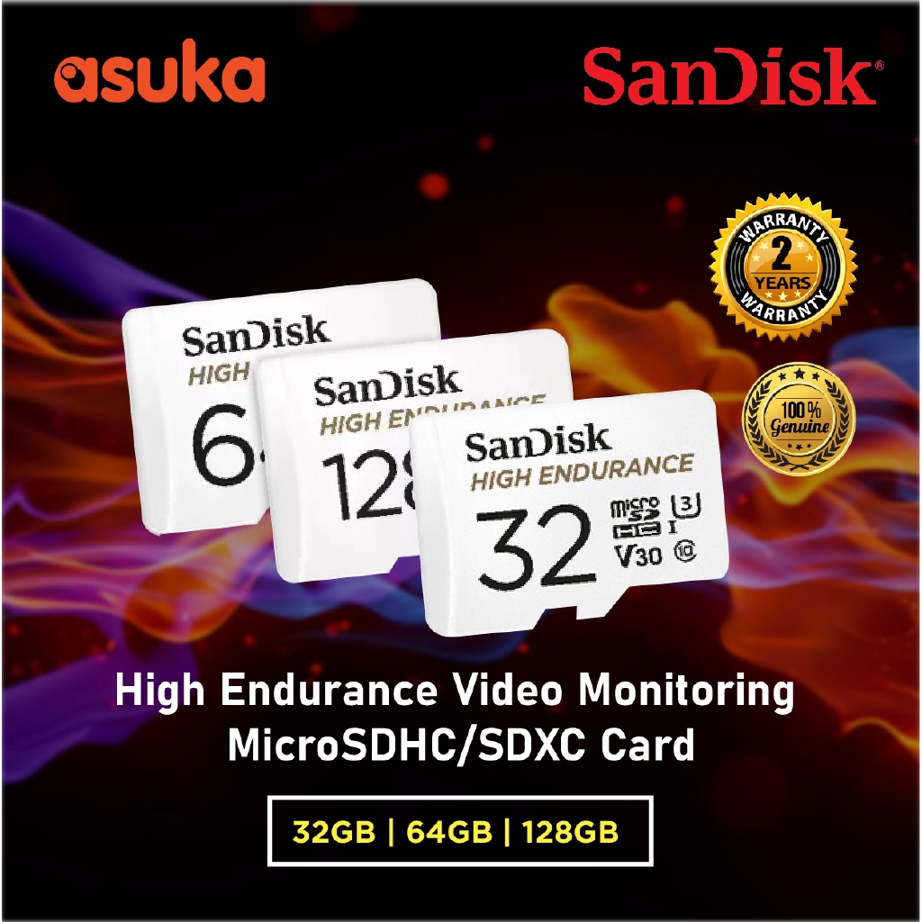 Sandisk การ์ดมอนิเตอร์ ความทนทานสูง MicroSDHC SDXC 32GB 64GB 128GB ...