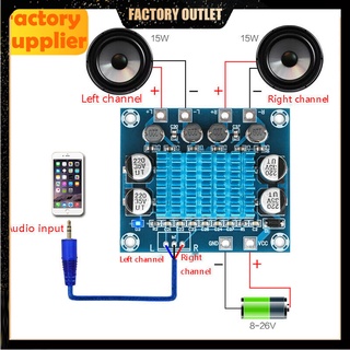 บอร์ดถอดรหัสขยายเสียงดิจิทัล 2 ช่อง C6-001 TPA3110 XH-A232 DC8-26V 2 * 30W ความละเอียดสูง