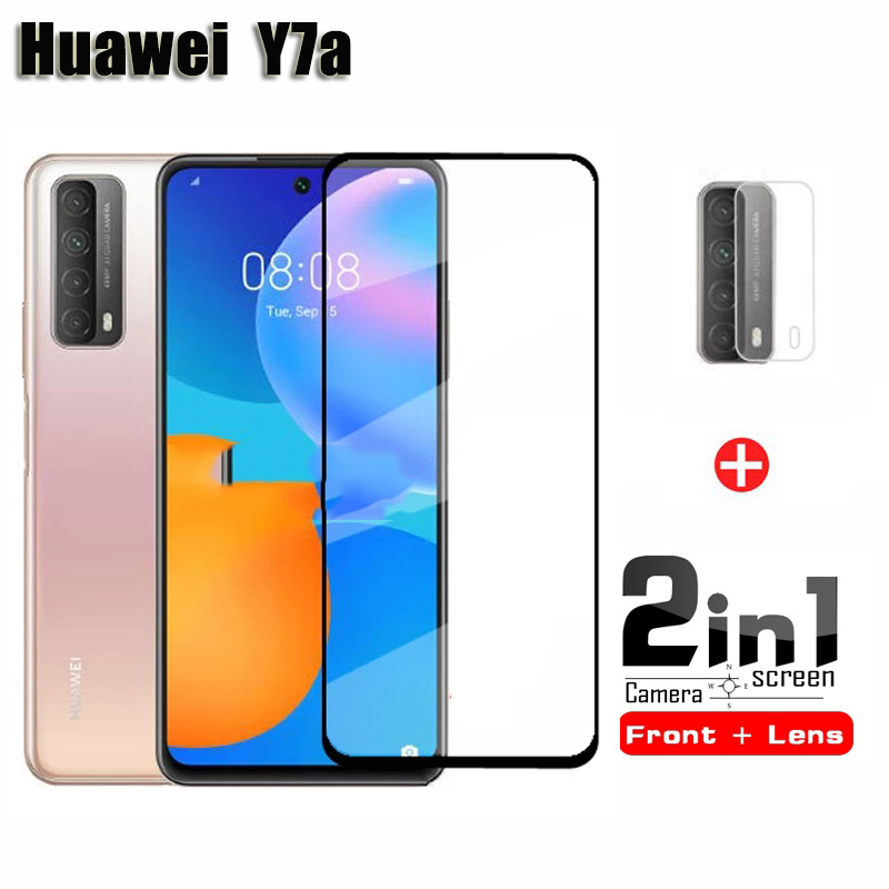 ฟิล์มกระจกแบบเต็มจอกันรอยหน้าจอสําหรับ Huawei Y7 A Huawei Y 6 S Y 8 S Y 9 S Y7 P