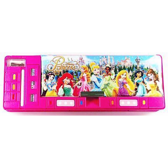 Disney Princess Pencil Box Case Hidden Compartments Sharpener Calendar Ruler from Disneyland Hongkon
