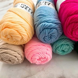 ไหมคอตตอน 8ply ไหมพรมเส้นใหญ่ ไหมพรมถักผ้าพันคอ ไหมพรม punch needle