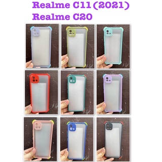 ✨พร้อมส่งใน🇹🇭✨(9สี)เคสขอบนิ่มหลังแข็งขุ่นคลุมกล้อง For Realme C11(2021)/Realme c20