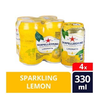 🌟พร้อมส่ง🌟San Pellegrino Fruit Beverage Limonata 330ml 4 กระป๋อง น้ำผลไม้อัดแก๊สธรรมชาติ รสมะนาว ขนาด 330ml