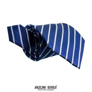 ANGELINO RUFOLO Necktie(NTN1750-ทาง) เนคไทผ้าไหมทออิตาลี่คุณภาพเยี่ยม ดีไซน์ Stripes สีน้ำเงิน/น้ำตาล/ขาว/แดง/ดำ/ม่ว