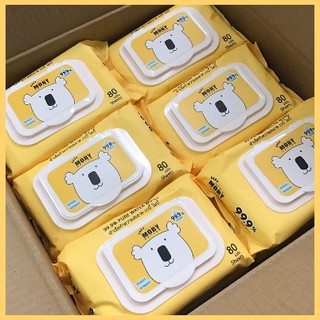 6ห่อ Moby Baby Wipes โมบี้ ผ้าเปียกสูตรน้ำ ทิชชู่เปียก แพ็ค 80 แผ่น