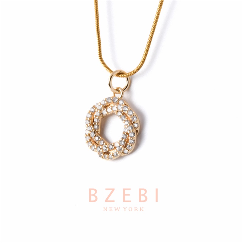 Bzebi สร้อยคอทองคํา 18k ไทเทเนียม จี้เพชร ป้องกันสนิม เครื่องประดับแฟชั่น สําหรับผู้หญิง สไตล์เกาหลี ของขวัญวันเกิด พร้อมกล่องพิเศษ 19n