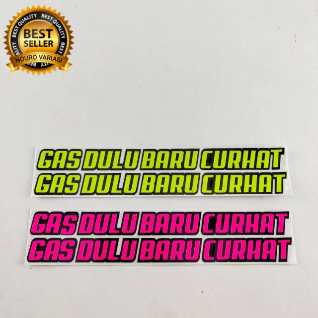 ใหม่ GAS FIRST สติ๊กเกอร์ตัด CURHAT เหลือง ชมพู สติ๊กเกอร์บังหน้าหมวกกันน็อคคุณภาพดีที่สุด ter