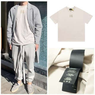 FOG FEAR OF GOD 7TH season main line FG letter flocking T-shirt