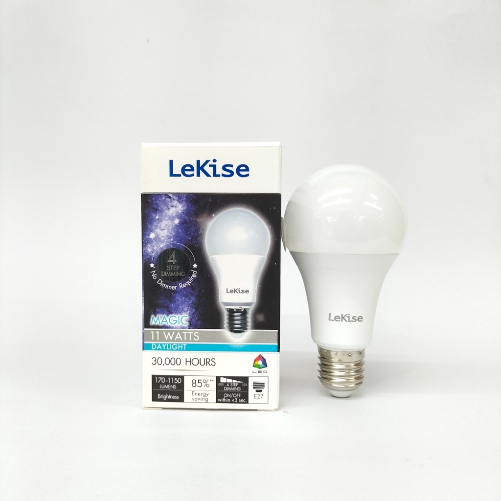 หลอดไฟหรี่แสง หลอดดรีมเมอร์ 11 วัตต์ LED BULB DIMMABLE 4 STEP ยี่ห้อ LeKise ขั้ว E27 หรี่แสงด้วยสวิตซ์