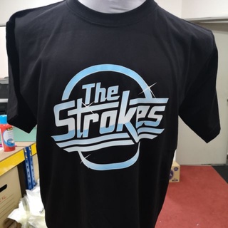 [100% Cotton] เสื้อยืดลําลอง ผ้าฝ้าย 100% แขนสั้น พิมพ์ลายวง The Strokes lelaki สีดํา พลัสไซซ์ XS-3XL ของขวัญวันเกิด สํา