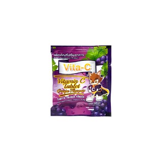 Vita-C Vitamin C Tablet Grape Flavors 30 Tablets ไวต้า-ซี วิตามินซี กลิ่นองุ่น 30 เม็ด