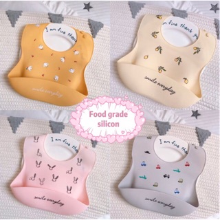 🔥พร้อมส่ง🇹🇭ซิลิโคนกันเปื้อนเด็ก0-3ปี เสื้อกันเปื้อนเด็ก Baby silicon bib food grade