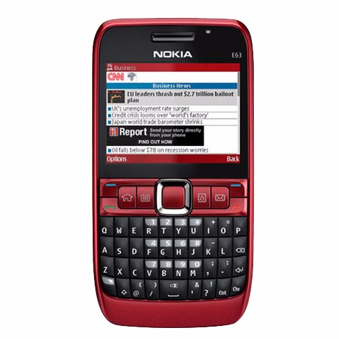 โทรศัพท์มือถือโนเกียปุ่มกด NOKIA  E63  (สีแดง) 3G/4G รุ่นใหม่2020