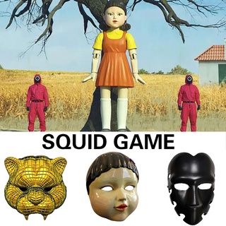 Squid game หน้ากากคอสเพลย์ ใส่ชุดผู้คุม สำหรับงานเทศกาลปาร์ตี้ฮาโลวีน