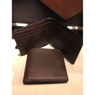 Coach Wallet ใบสั้นสีน้ำตาลเข้ม