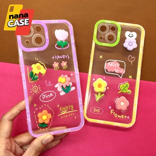 เคสซัมซุง/Samsung A13(5G) A52(5G) A53(5G)เคสมือถือนิ่มใสกันกล้อง ซิลิโคน TPU ติดดอกไม้นูนน่ารัก