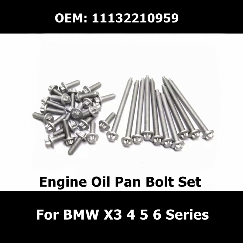 11132210959 for BMW X3 4 5 6 Series 135I 325Xi 328I XDrive 3.0L Engine Oil Pan Bolt Set Car Accessor