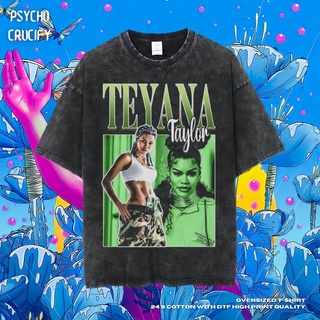 เสื้อยืด ขนาดใหญ่ พิมพ์ลาย Psycho Crucify Teyana Taylor | หินล้างทําความสะอาด | เสื้อยืด ขนาดใหญ่ | สไตล์วินเทจ | เสื้อท