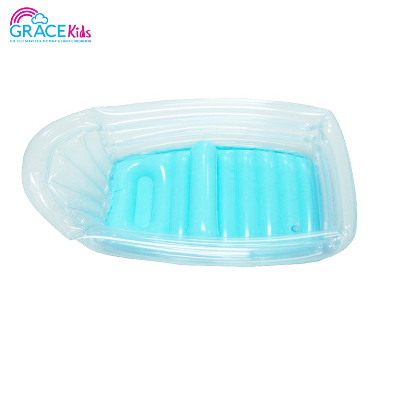 Grace Kids อ่างอาบน้ำเด็กแบบเป่าลม | พับเก็บได้ มีที่กั้นกันลื่น | ขนาด 75x45x30 ซม.