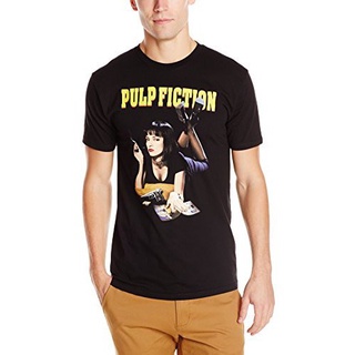 เสื้อยืดสีขาวผู้หญิง เสื้อคู่ ผู้ชายเสื้อยืด Men T Shirt Diy เสื้อยืดลาย Pulp Fiction Men Uma Tee