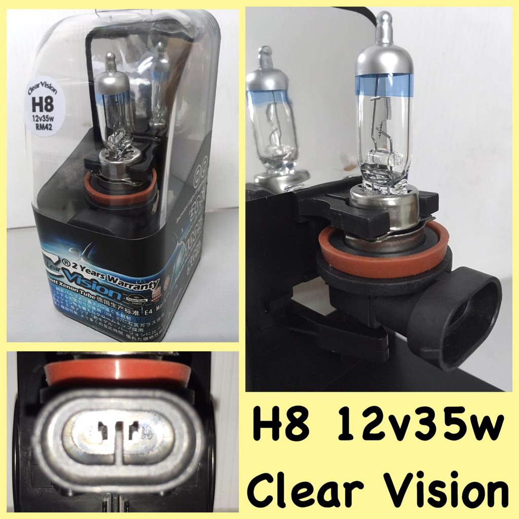H8 12V 35W HEAD LAMP BULB CLEAR VISION 2pc